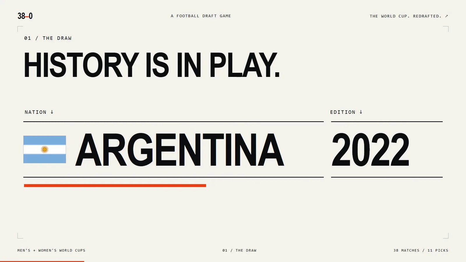 The draw: a real nation and World Cup edition