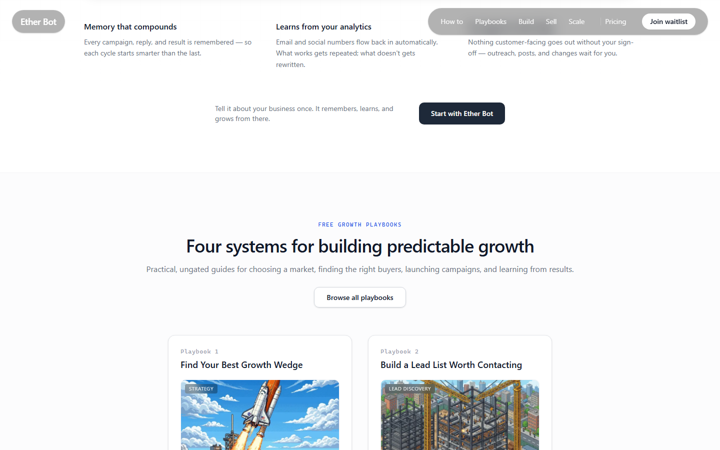 Ether Bot growth playbooks