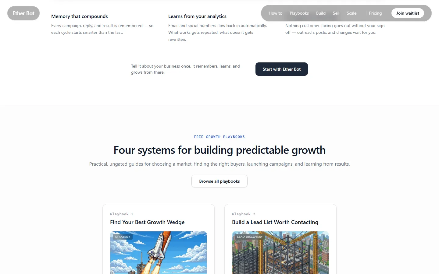Ether Bot growth playbooks