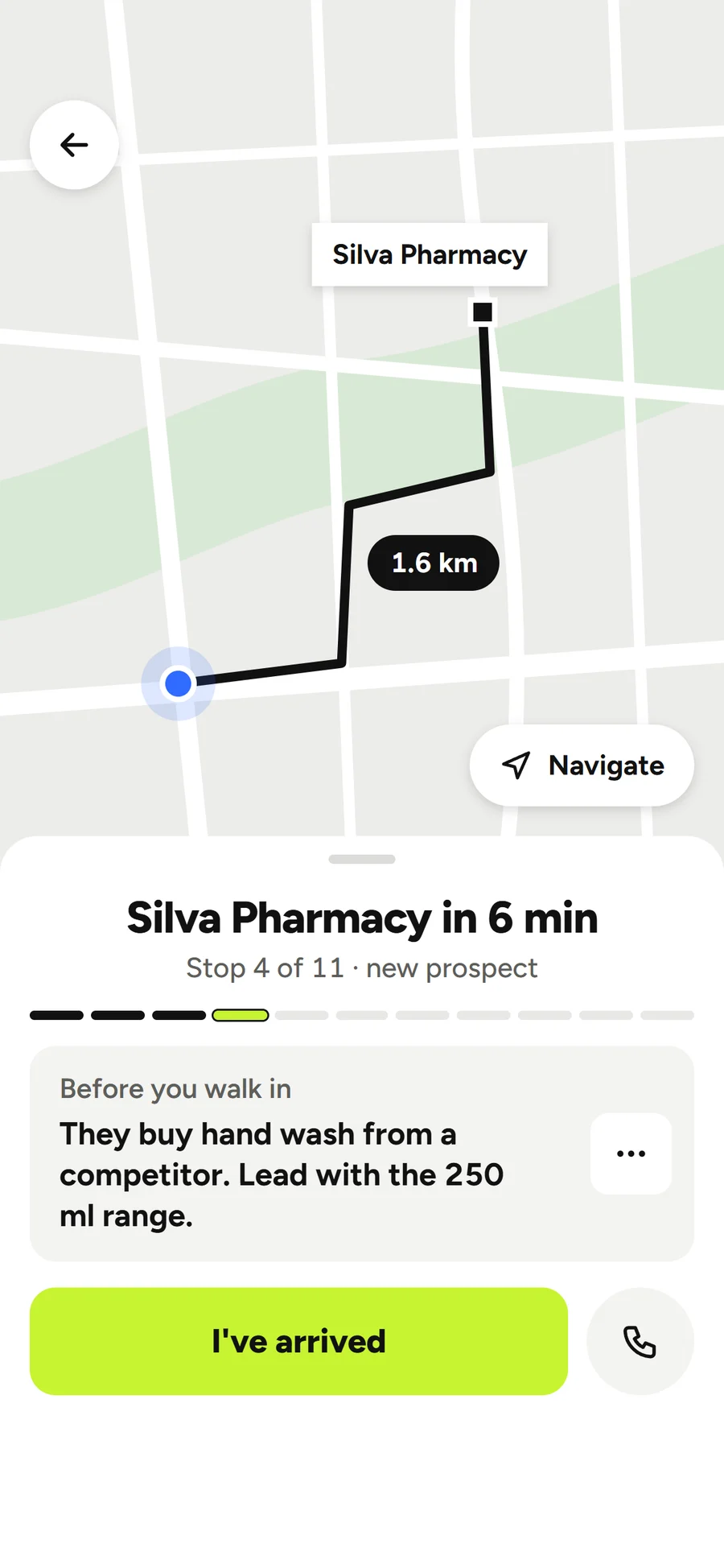 Directions to the next shop