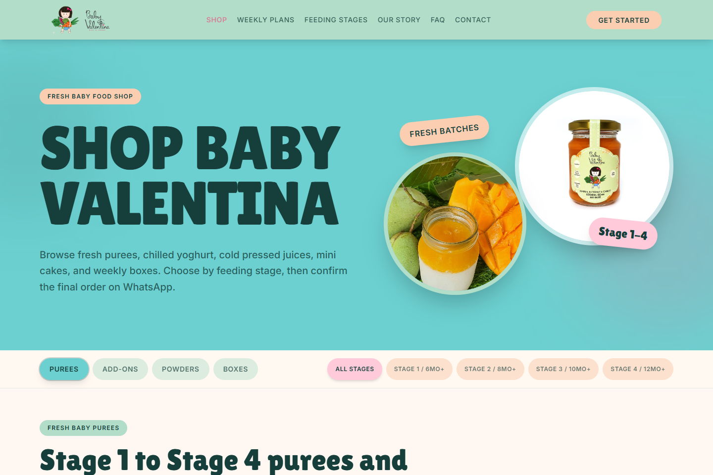 Baby Valentina product catalogue