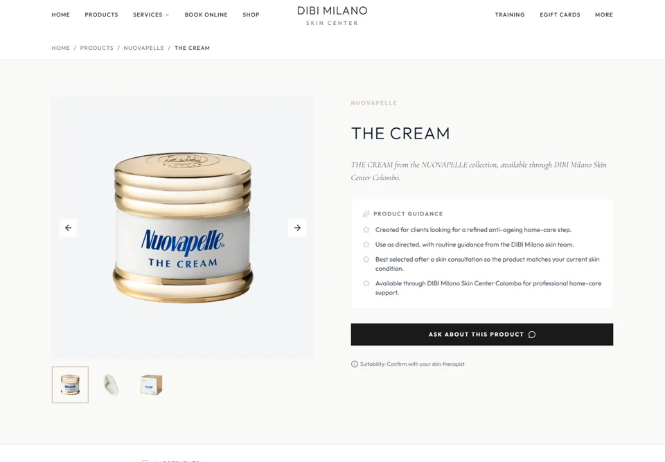 DIBI Milano product detail page